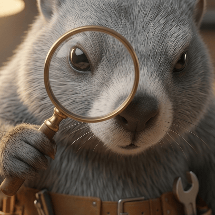 Maxx with magnifier verifying